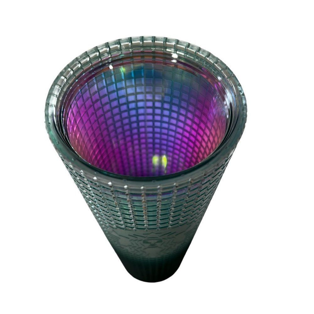 Starbucks 24-Ounce Jade Green Gradient Grid Cup - Picture 3 of 3